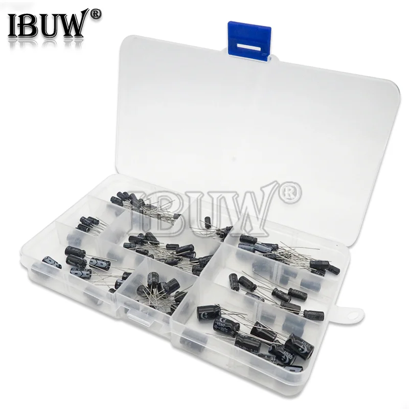 

120PCS/lot 12values 1uF-470uF Aluminum Electrolytic Capacitor Assortment Kit 16V-50V electrolytic capacitors assortment box set