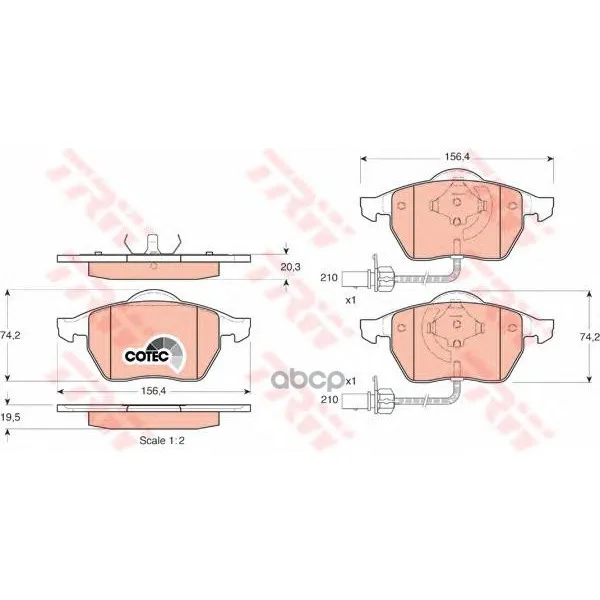 Колодки Тормозные Audi A4/A6/Volkswagen Passat 97 Передние Trw/Lucas Gdb1307 TRW/Lucas арт. GDB1307