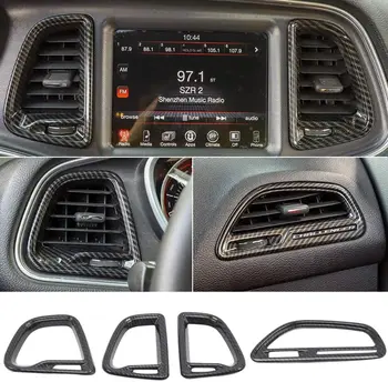

for Dodge Challenger 2015-2020 ABS Carbon Fiber Center Console A/C Air Vent Outlet Cover Trim Kit