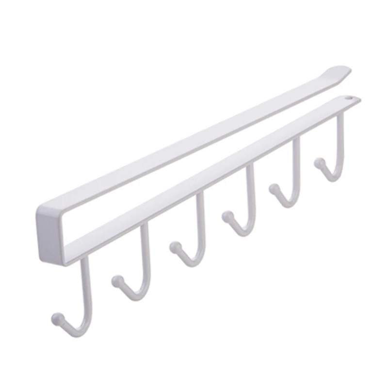 High Quality Punch Free Hooks Kitchen Cup Holder Firm Hang Under Shelf Storage Rack Organizer - Цвет: B
