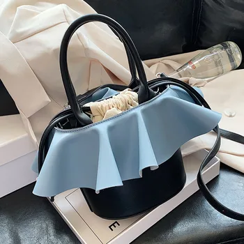 

Macrame Skirt Bucket Bags For Women's 2020 PU Leather Crossbody Shoulder Bags Fashion Ladies Handbag Elegant Female Designer Bag