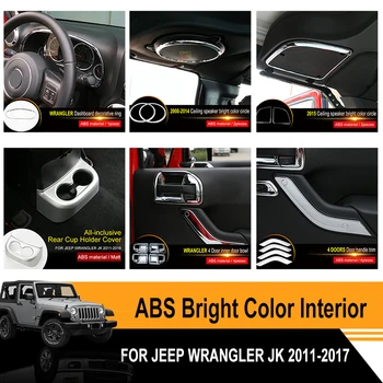 

Fit For Jeep Wrangler JK 2011 2012 2013 2014 2015 2016 2017 Car Interior Modification Accessories ABS Hight Quality Bright Color