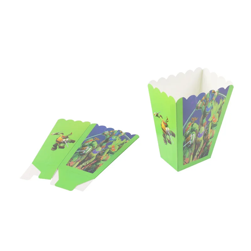 6pcs popcorn box Ninja тема вечерние столовые приборы чашка тарелка соломы скатерть детского дня рождения для мальчиков, вечерние пользу - Цвет: 6pcs popcorn box