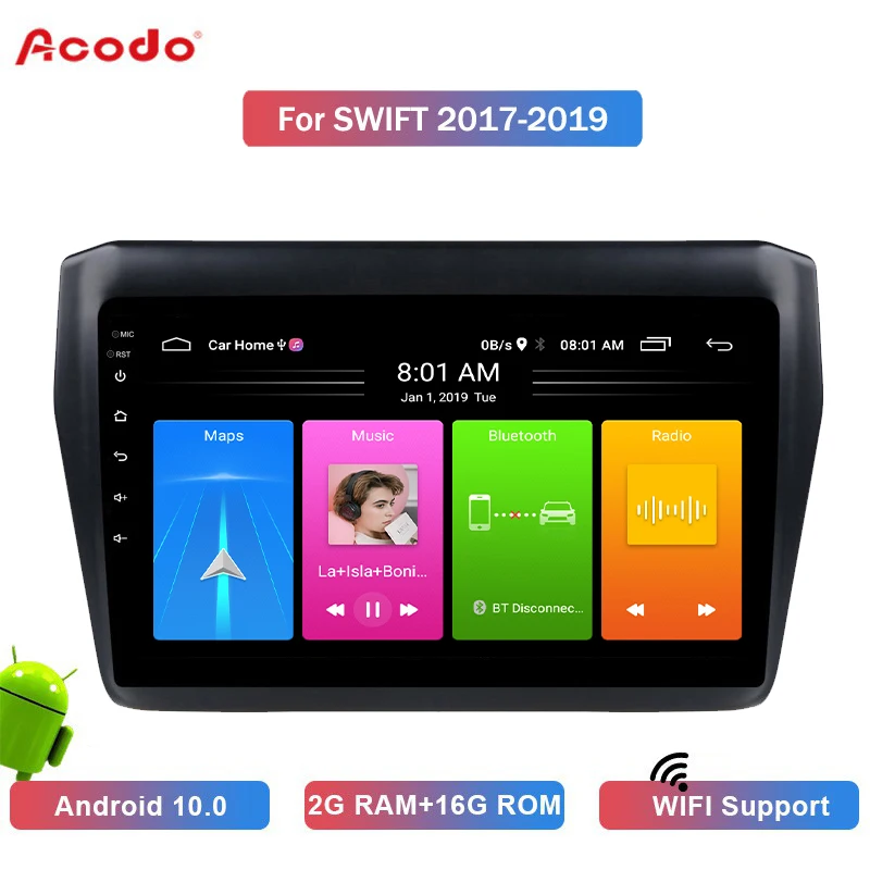 Автомобильная Мультимедийная система ACODO 2 Гб ОЗУ + 16 ПЗУ Android 10 0 для Suzuki Swift 2017-2018