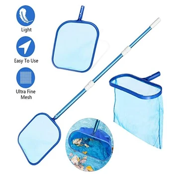 

New Pool Deep Landing Net Set Leaf Net For Clear Pool Leaves And Debris Pool Cleaning Bold Telescopic Rod Skimmer Net