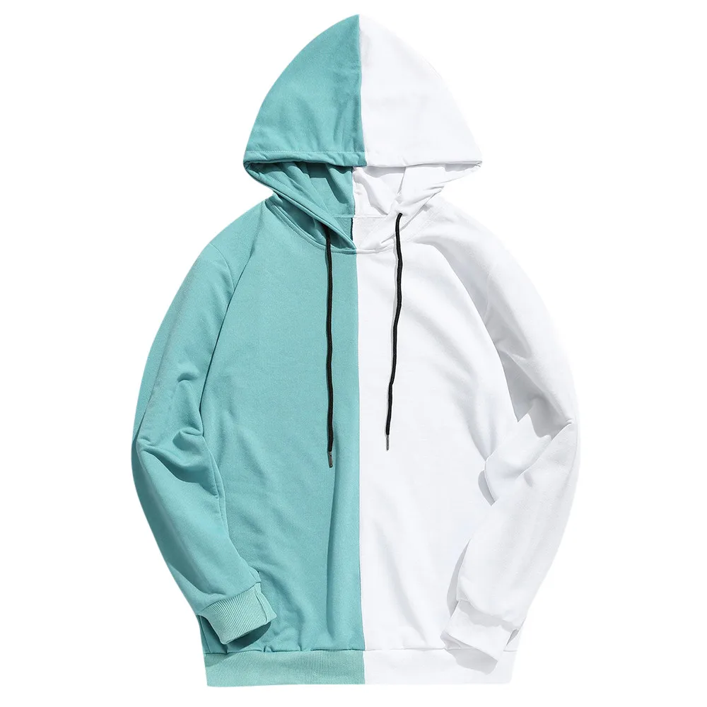 2021 New Mens Casual Sweatshirt Patchwork Slim Fit Hoodie Outwear Blouse Sweatshirt High Quality Simple Cool Fashion Sweatshirt 2