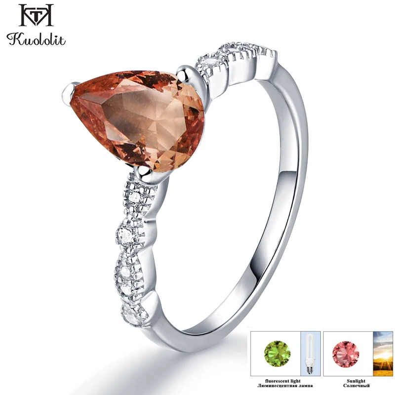 Zultanite Kuolit Diaspore Sultanite обручальные кольца с драгоценными камнями для женщин 925 пробы серебро изменение цвета Турция Zultanite ювелирные изделия подарок - Цвет камня: Zultanite