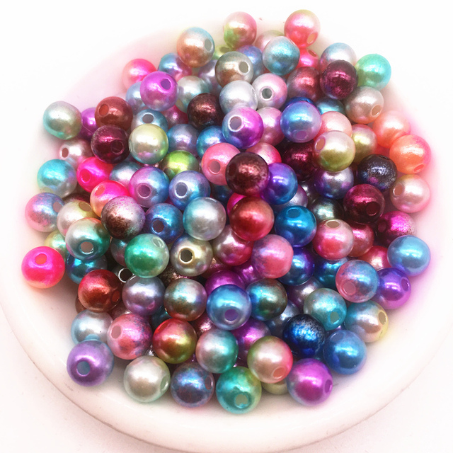 Dia 4/6/8/10mm 30-200pcs Acrylic Round Pearl beads Loose Pearl Beads for Necklace Bracelet DIY Jewelry Making