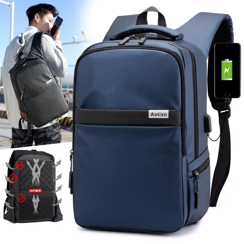 

Backpack Men New Style USB Backpack Outdoor Multi-functional Backpack Men's Large Capacity Waterproof Travel Bag 2220 #