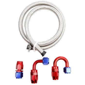 

Oil Cooler Quick Connector AN10 Stainless Steel Flexible Braided Fuel Cooler Hose 1M with 3 Adapters 1X0 Degrees, 1X 90 Degrees,