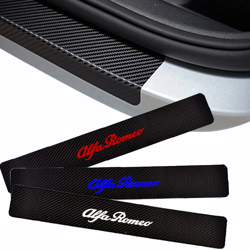 Carbon Fiber Vinyl Door Sill Protector Sticker For Alfa Romeo 159 147 156 Giulietta Mito Car Accessories | Автомобили и мотоциклы