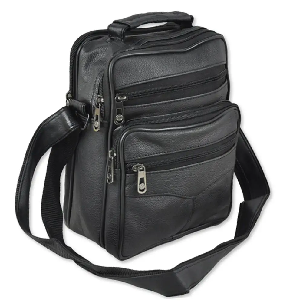 

Hot Men Solid Color Multi Pockets Zipper Shoulder Bag Faux Leather Storage Pouch Zipper Shoulder Bag Faux Leather Storage Pouch