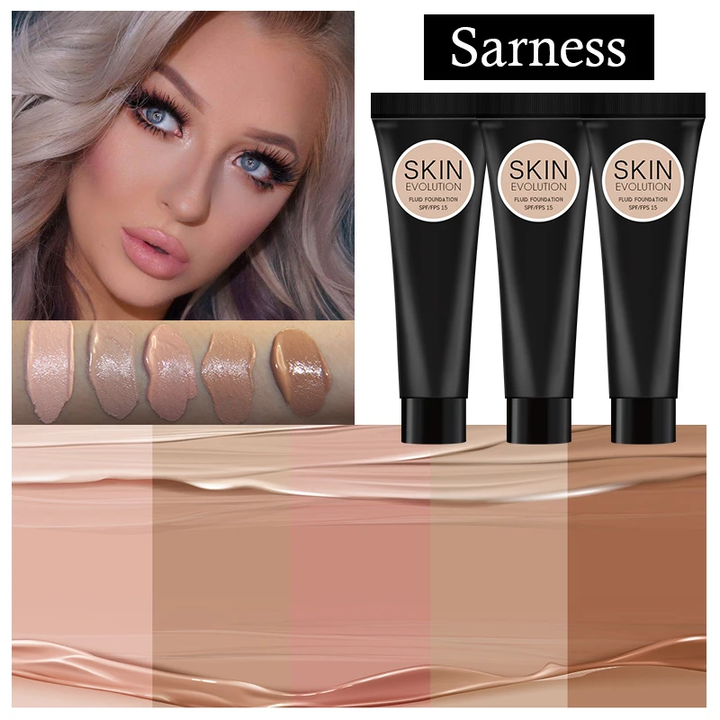 

Sarness Foundation Wear Oil Cream Control Concealer Soft Matte Long Liquid Foundation Cream Makeup Bottom