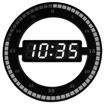 

Circular Photoreceptive LED Digital Wall Clock Modern Design Dual-Use Dimming Digital Clocks for Home Decoration EU PLUG
