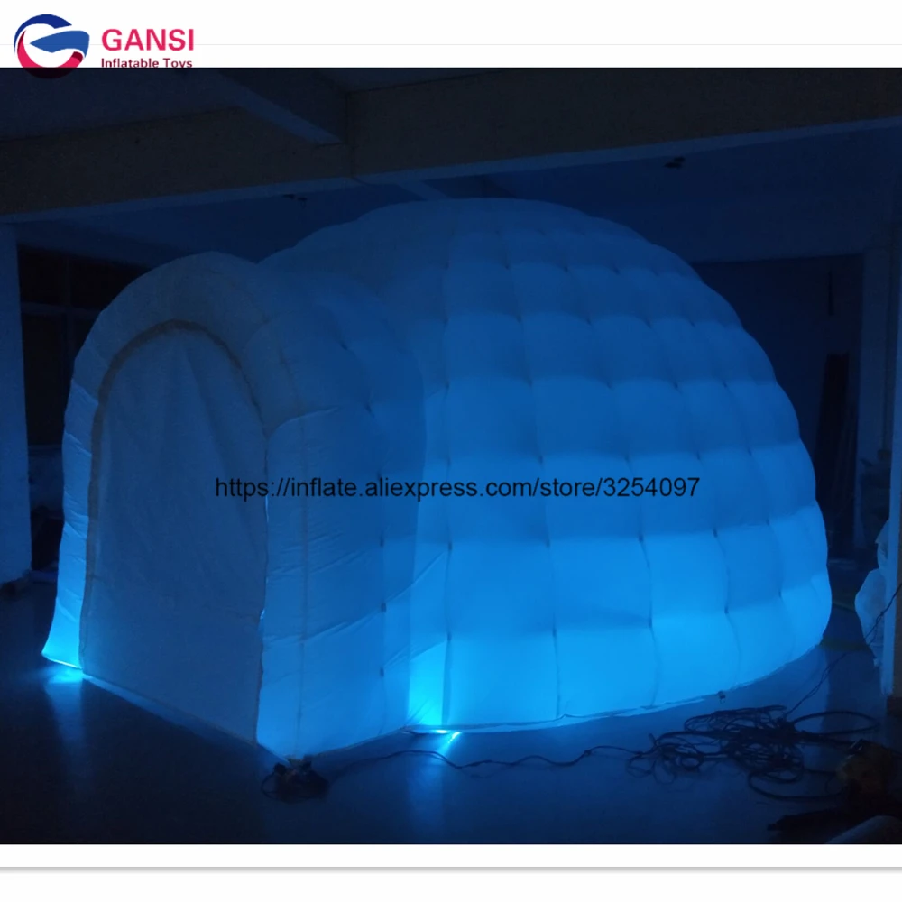 Free shipping door to door event party lighting toy tent inflatable air dome tent with coloful lights