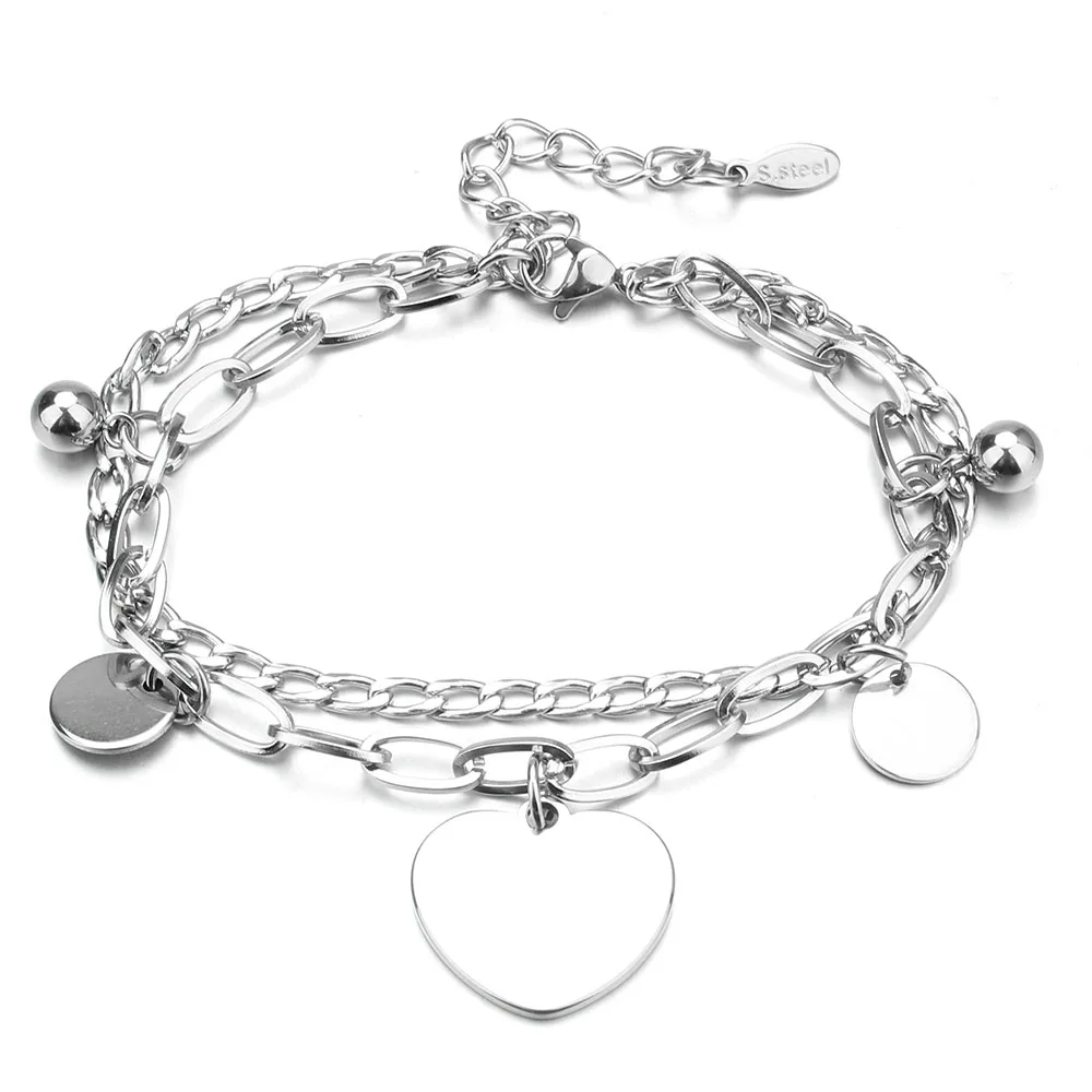 Bracelet à breloques en acier inoxydable pour femme, bracelets arbre de vie, bijoux à bricoler soi-même, coeur, croix, papillon, clé, femme, nouveau