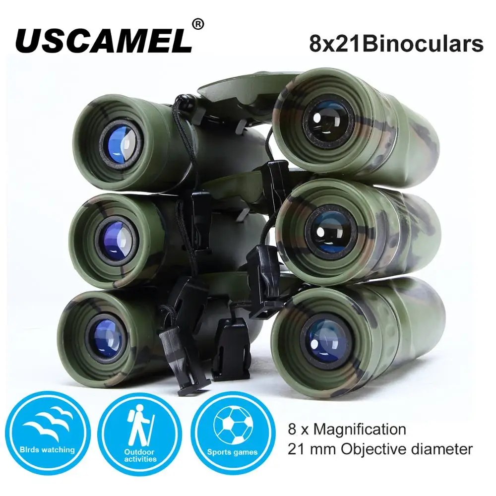 Uscamel 8 x 21 компактный зум бинокль большой дальности 3000 м складной HD мощный мини