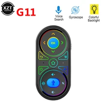 G11 Air Mouse Control remoto Universal Google Control de voz inteligente 2,4G giroscopio RGB retroiluminada para X96 H96 MAX A95X F3 TV Box mini