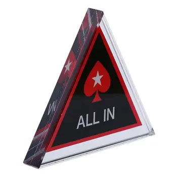 

New Acrylic Texas Hold'em Poker Chip ALL IN Triangle Poker Card Guard Casino Supply