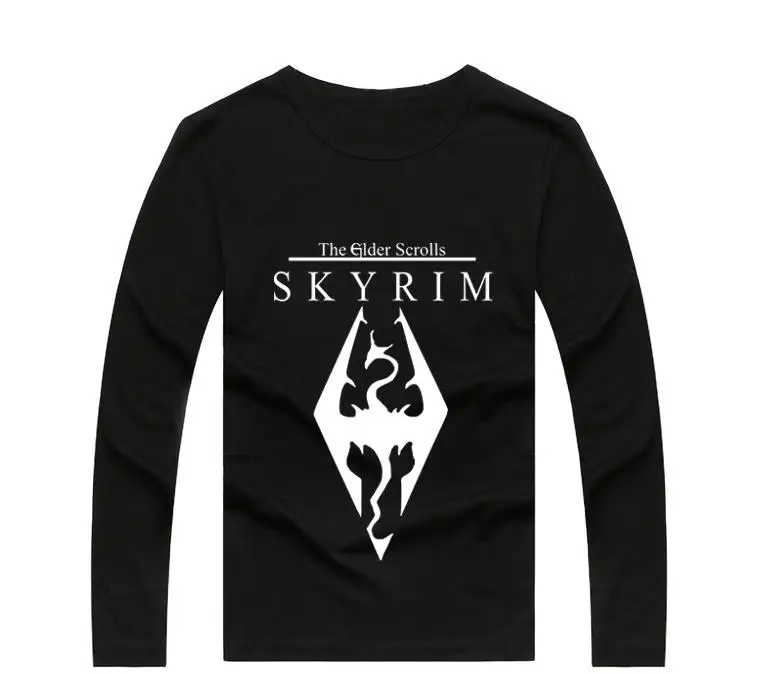 Игра The Elder Scrolls V Skyrim мужские футболки топы игровые футболки Повседневная модная новинка классические футболки с длинным рукавом