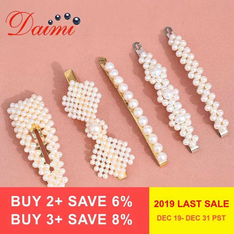 DAIMI жемчужные заколки для волос аксессуары настоящая шпилька с жемчужиной ручной