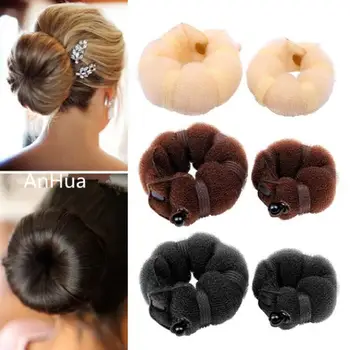 

2PCS Fashion Sponge Hair Styling Donut Bun Maker Magic Former Ring Shaper Styler