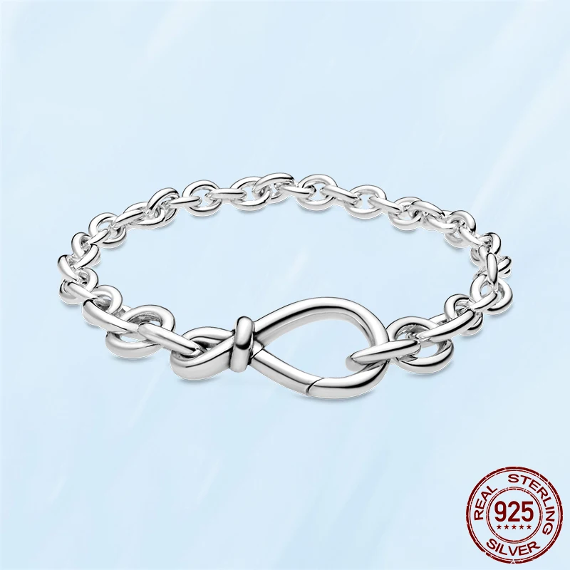 TOP SALE 925 Sterling SILVER Heart Snake Chain Fashion Bracelets For Women Fit Original Pandora Charm Beads Jewelry Gift
