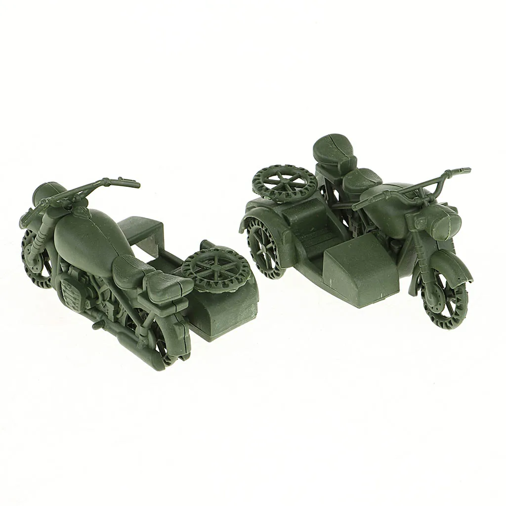 Package of Army Motorcycle Model for WWII German Soldier Diorama DIY Wargame Models Kits, Sand Table Model Building Accs