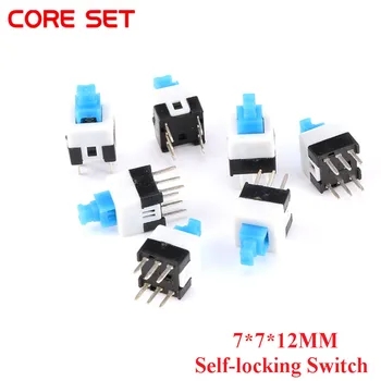 

40/20pcs 6 Pin DPDT Mini Push Button Self-locking Switch Square 7x7x12mm G64 Multimeter Switch