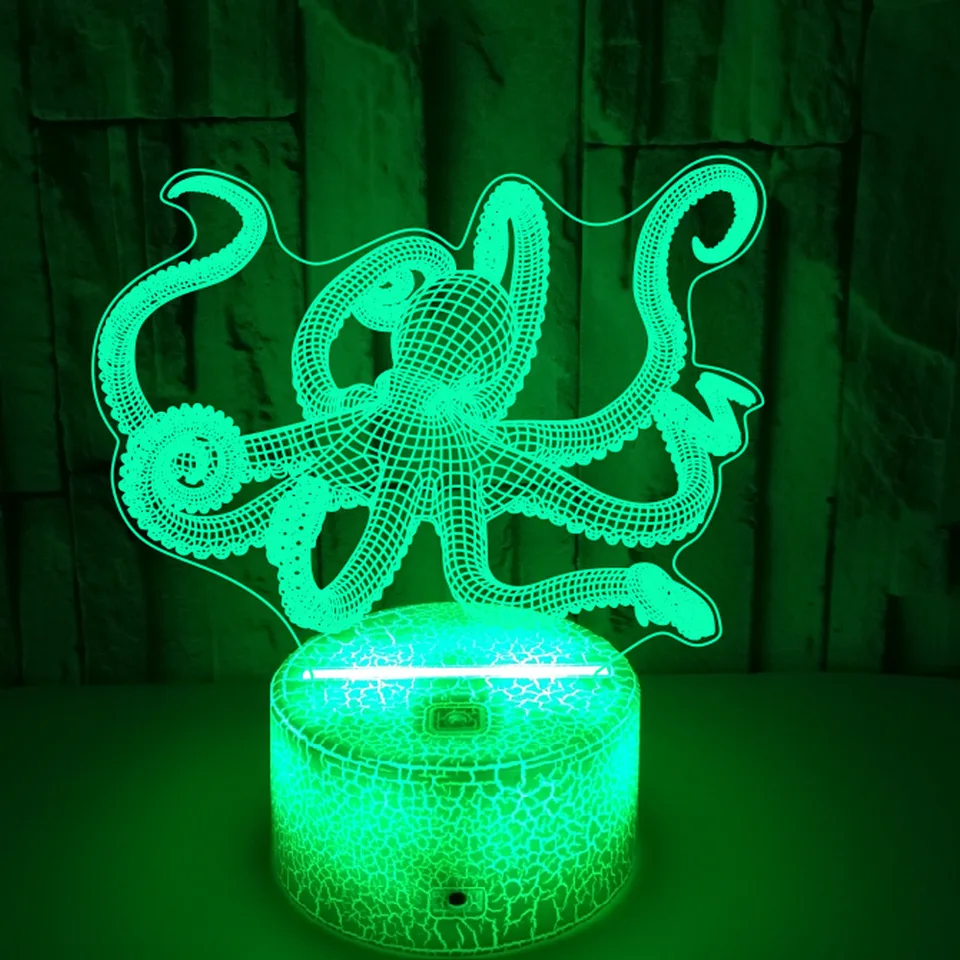 SWTZEQ Luce notturna 3D, luce notturna a LED Fungo dei cartoni animati luce d'illusione lampada da tavolo, 16 colori che cambiano lampada USB, per regali di Natale Camera da letto Giocattoli per