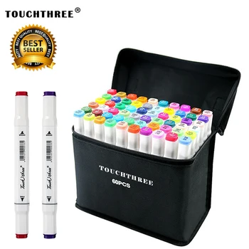 

Touchthree Marker 30/40/60/80/168 Colors Marker Pen Fineliner Alcoholic Oily Based Brush Pen Children Sketch Marker Staionery