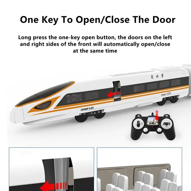 High Simulation Remote Control RC Robot Train Voice Announce 117CM Large One Key Open/Closed Speed Switch Train Kid Boy Gifts 4