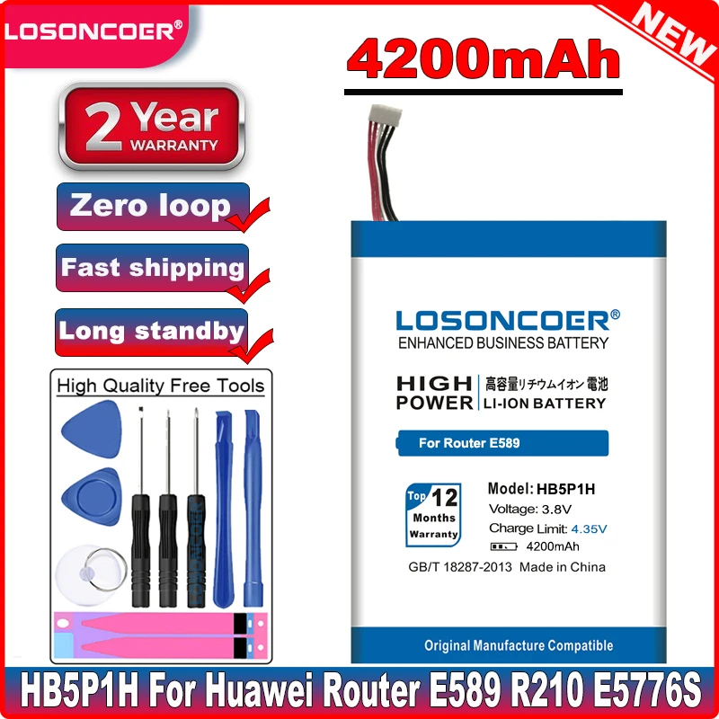 LOSONCOER 4200 мАч HB5P1H Мобильный телефон батареи для Huawei LTE E5776s E589 R210 маршрутизатор