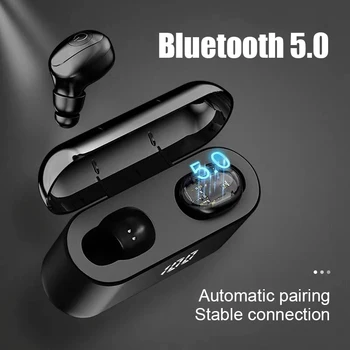 

TWS Earphones Bluetooth 5.0 LED display Wireless Headphone Stereo Sports Waterproof Earbuds Headsets with 2200mAh Charging Box