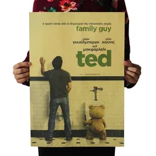 [A219] Мишка Тедди C Ретро плакат из крафт-бумаги экран для помещений кафе декоративная живопись