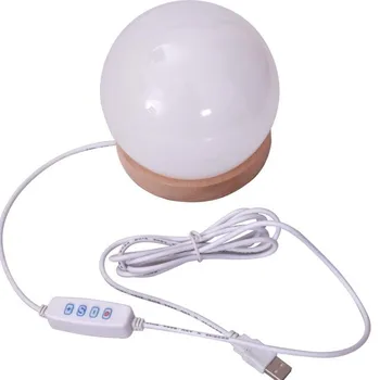 

Table Lamps for Bedroom Bedside LED 3 Colors Dimmable Round Ball Shape Table Lamp with Wooden Base USB 5V
