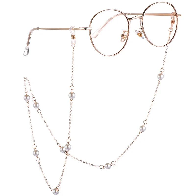 

1Pcs 61/70cm Elegant Pearls Sunglasses Chains Gold Eyeglasses Lanyard Glasses Holder Necklace Reading Glasses Chain Eyewear Gift