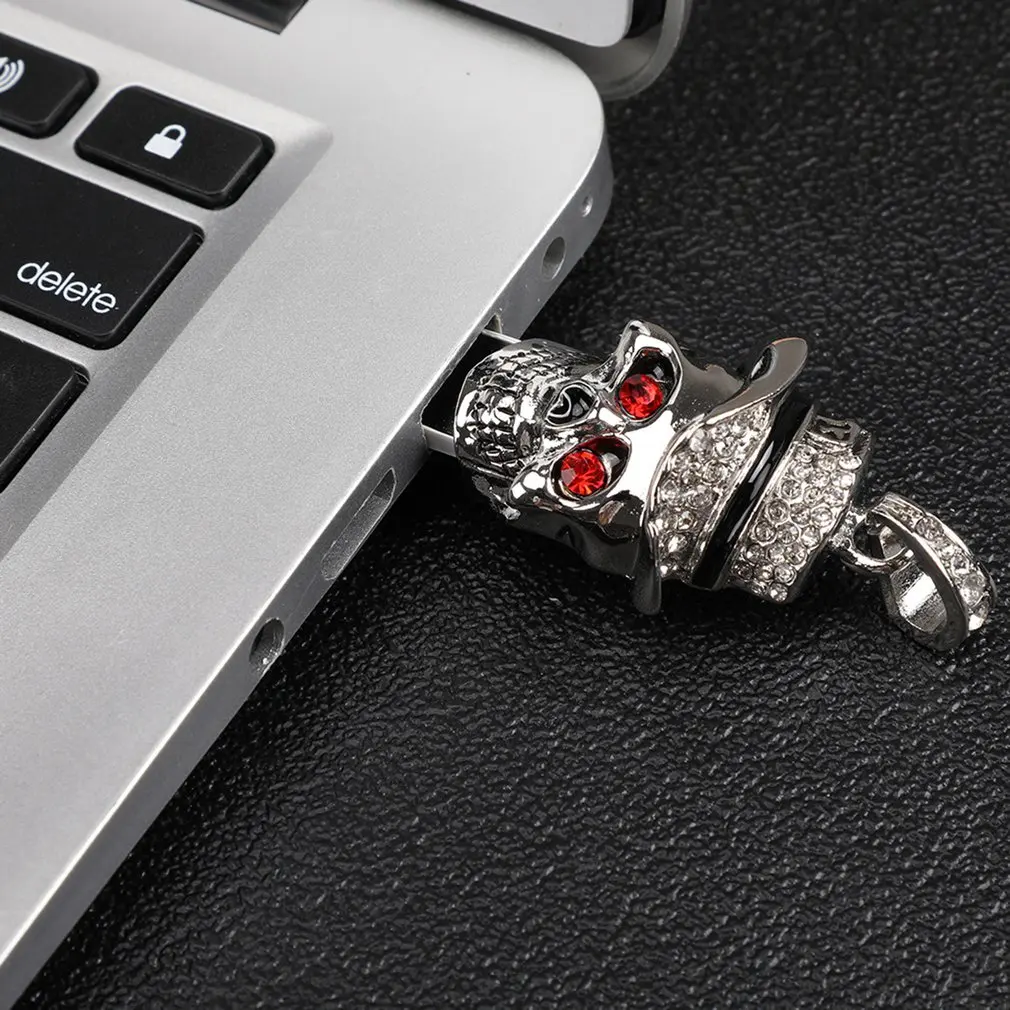 Флеш-накопитель USB милый хрустальный череп внешний накопитель 64G U диск