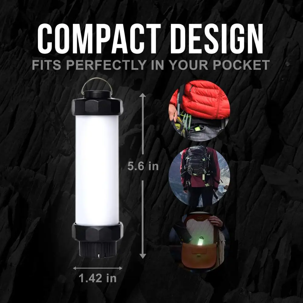 Водонепроницаемый светодиодный фонарь для кемпинга с USB зарядкой|Портативные