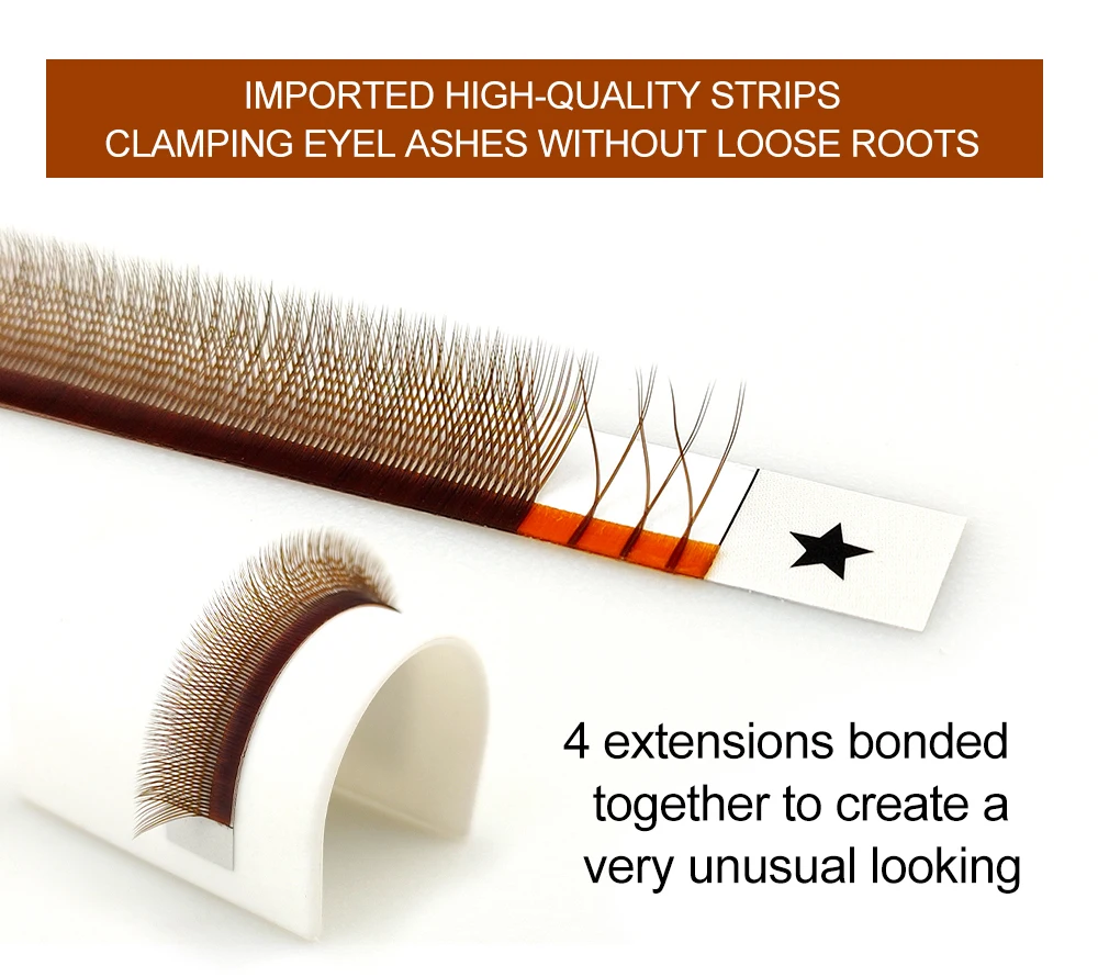 LAKANAKU Hochwertige YY Brown Lashes Premium Matte Einzelwimpern Faux Mink Y Volume Trays – Detail 6