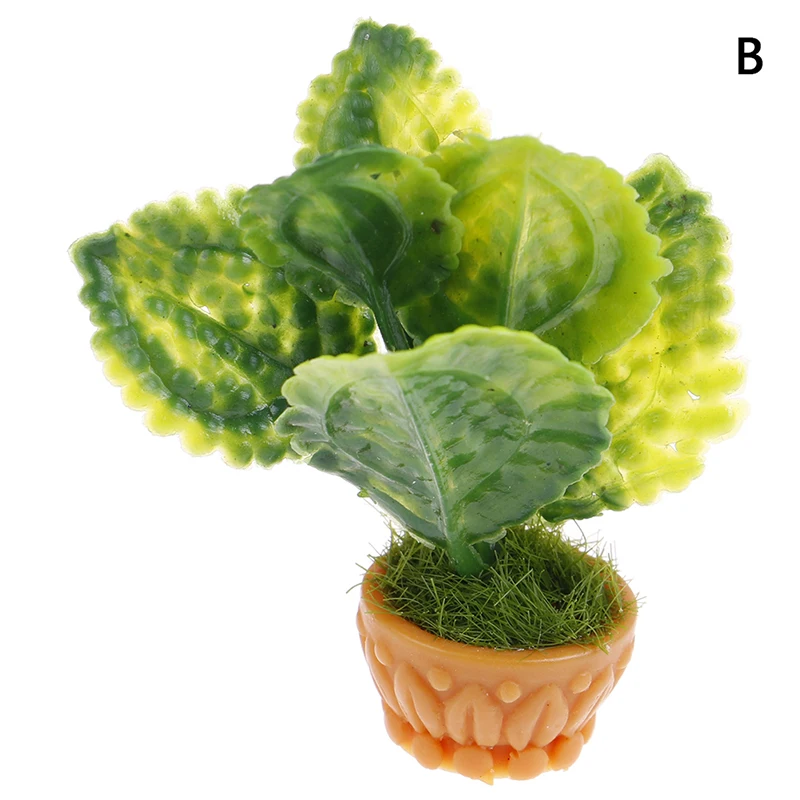 Mini Tree Potted For Green Plant In Pot Doll House Furniture Home Decor Simulation Potted Plants 1:12 Dollhouse Miniature 26