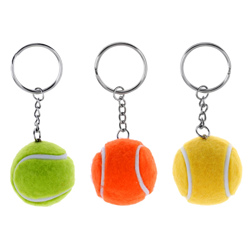 Novelty Mini Tennis Ball Key Chain Keychain Metal Key Ring Keyring Key Chains