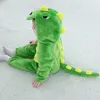 Umorden-Disfraz de dinosaurio Kigurumi Green para bebé, Mono para niño pequeño, mono de franela, cómodo ► Foto 3/6