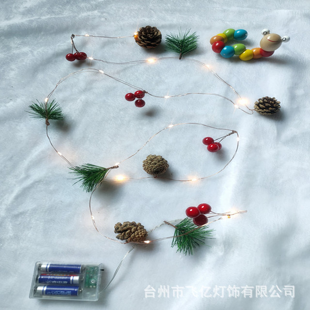 20LED Creative Christmas Pine Cone String Light Copper Wire Lantern For Wedding Christmas Tree Home Party Decoration Lamp