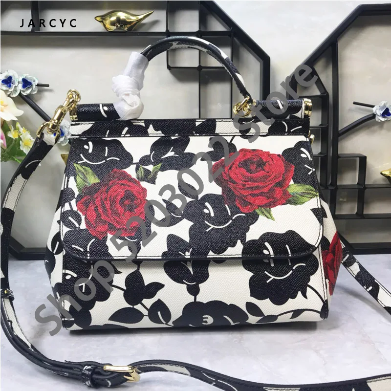 

luxury handbags women bags designer high quality New Calfskin Daisy Flower Printed Handbag with Single Shoulder Slant crossbody