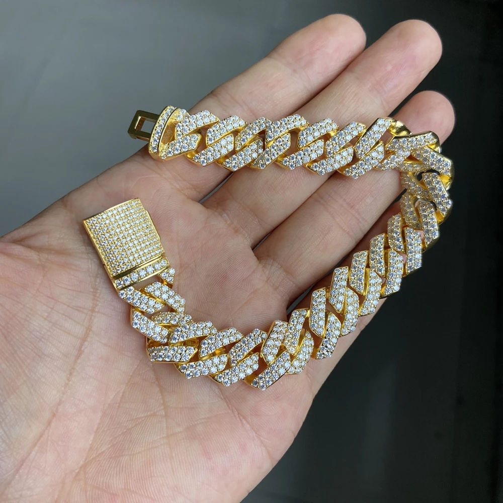 White Gold Cuban Link Bracelet | 12mm Diamond Cuban 8