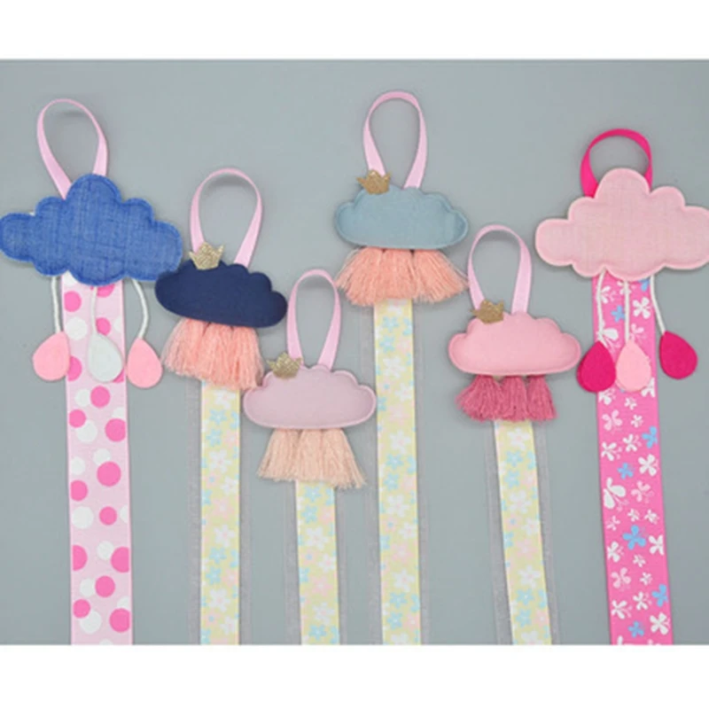 Girls Baby Ribbon Hanging Hair Bow Headband Clip Organizer Cloud Tassels Holder