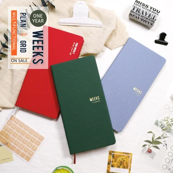 

MyPretties PU Leather Cover Weeks Planner Year Month Weekly Organizer Agenda DIY Grid Notebook