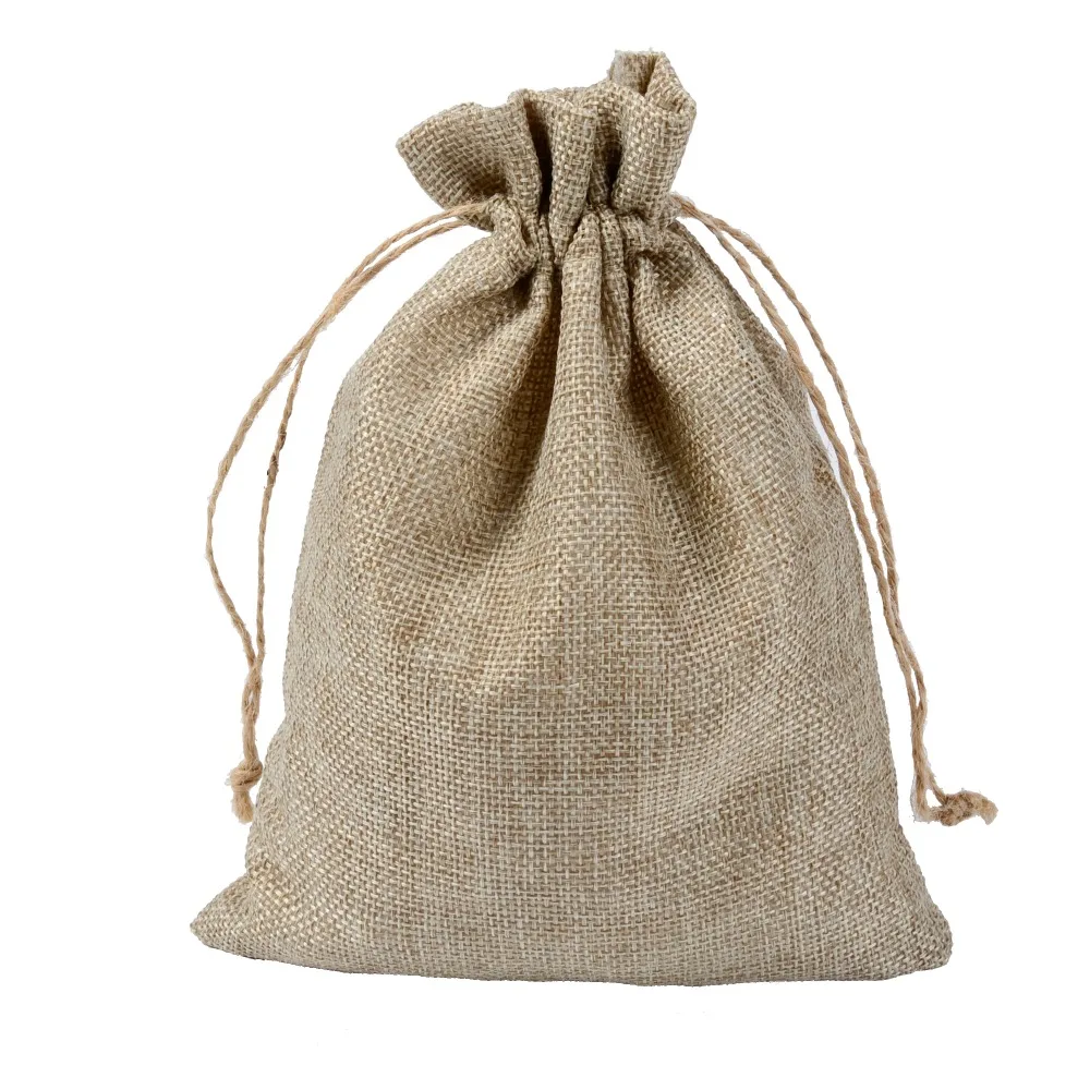 

DHL Free 2018 Newest 1000pcs 13x18cm/5"x7" Jute Burlap drawstring Favor Bags for candles handmade soap wedding Favor packaging