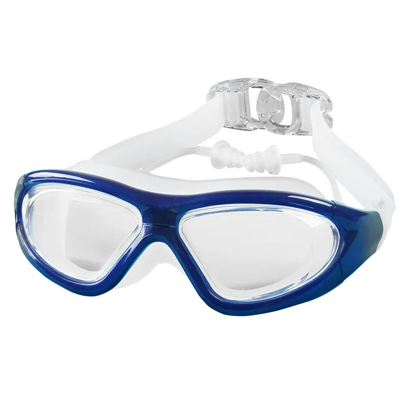 -2 To -9 Myopia Swim Goggles Men Women Large Frame HD Transparent Anti-fog Swimming Glasses With Earplug Optical Swim Eyewear 5